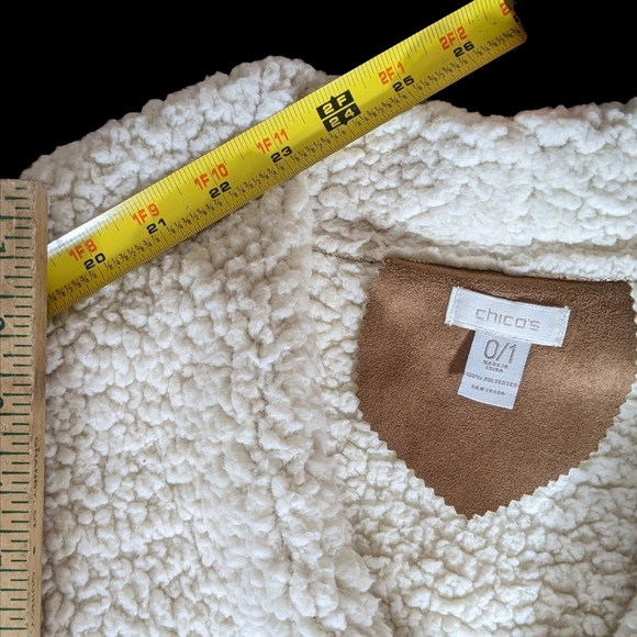 Faux Suede Sherpa Reversible Coat LG Soft Batwing 3/4 Sleeve Pocket Boho Driving - Picture 4 of 16